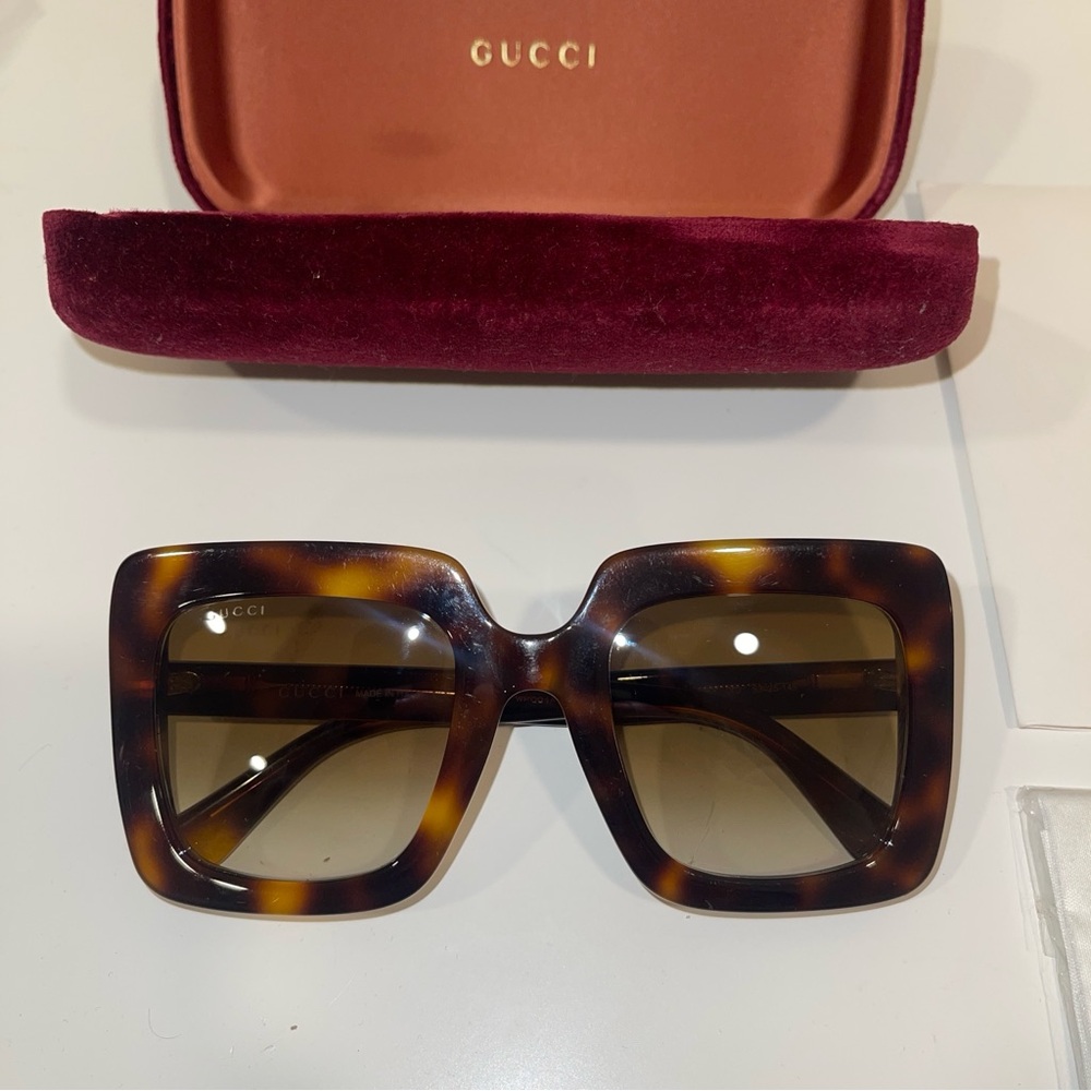 Gucci Tortoise Shell Square Sunglasses